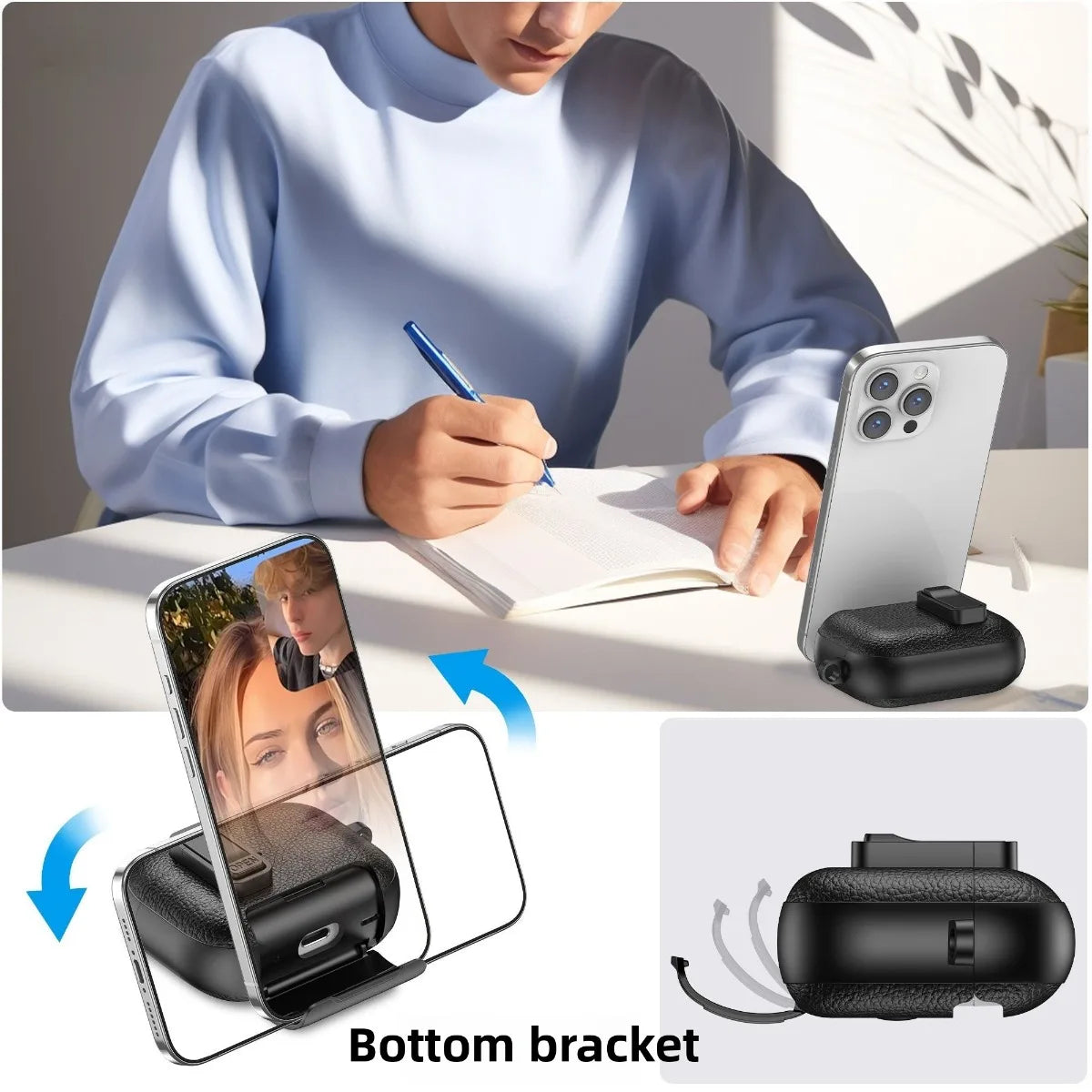 Can be used in mobile phone holders For Airpods 4 Case Shockproof Protective Cover For Airpods Pro 2nd AirPods4 Leather Bracket