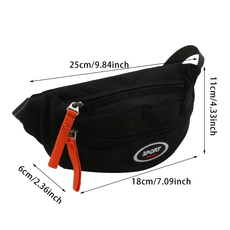 New Fashion Cute Children's Chest Bag One Shoulder Crossbody Fanny Pack Canvas Diagonal Bag Girl Boy Zipper Bag Coin Purse