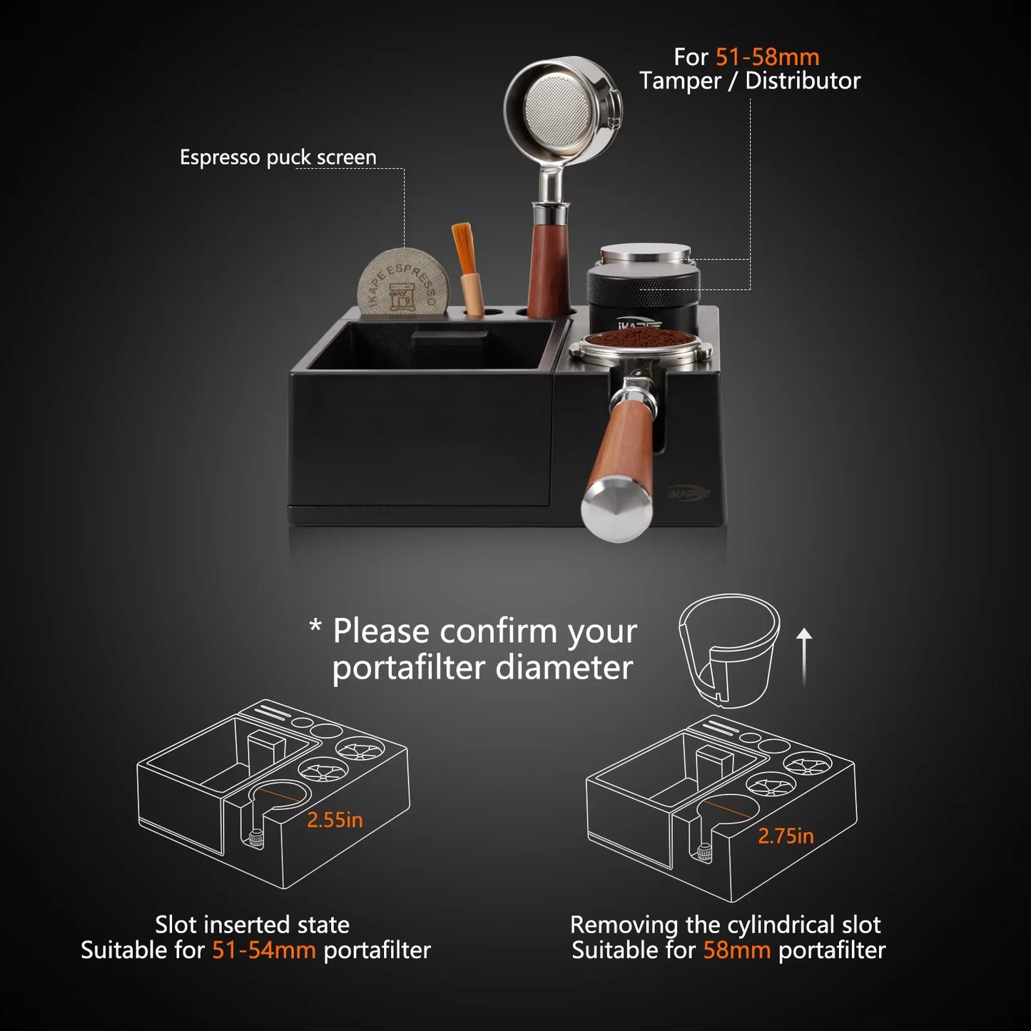 IKAPE V2 Espresso Knock Box Organizer Box for Coffee Beans And Accessories Professional coffee tools for home baristas
