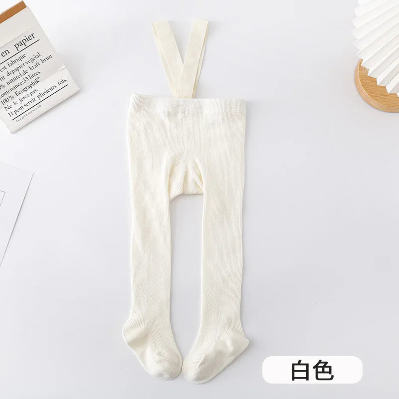 Baby Girl Boy Stocking 0-5years Infant Toddler Knit Tights Newborn Suspender Tights Pantyhose Solid High Waist Overall Legging