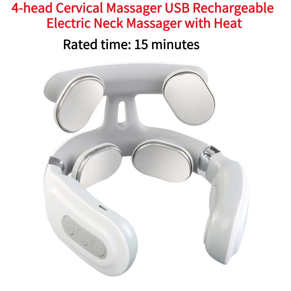 Bionic Neck Shoulder Massager Heated Back Massagers Electric Kneading Muscles Massage Pillow Neck Supplies Gifts For Friends