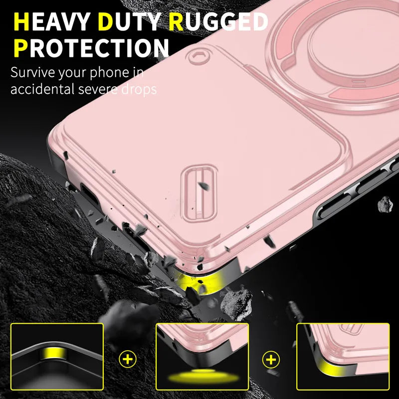 For Infinix Note 40 50 Pro Plus 4G 5G Magnetic Case ELVEV Anti-drop Heavy Duty Rugged Hard PC Ring Stand Phone Cover
