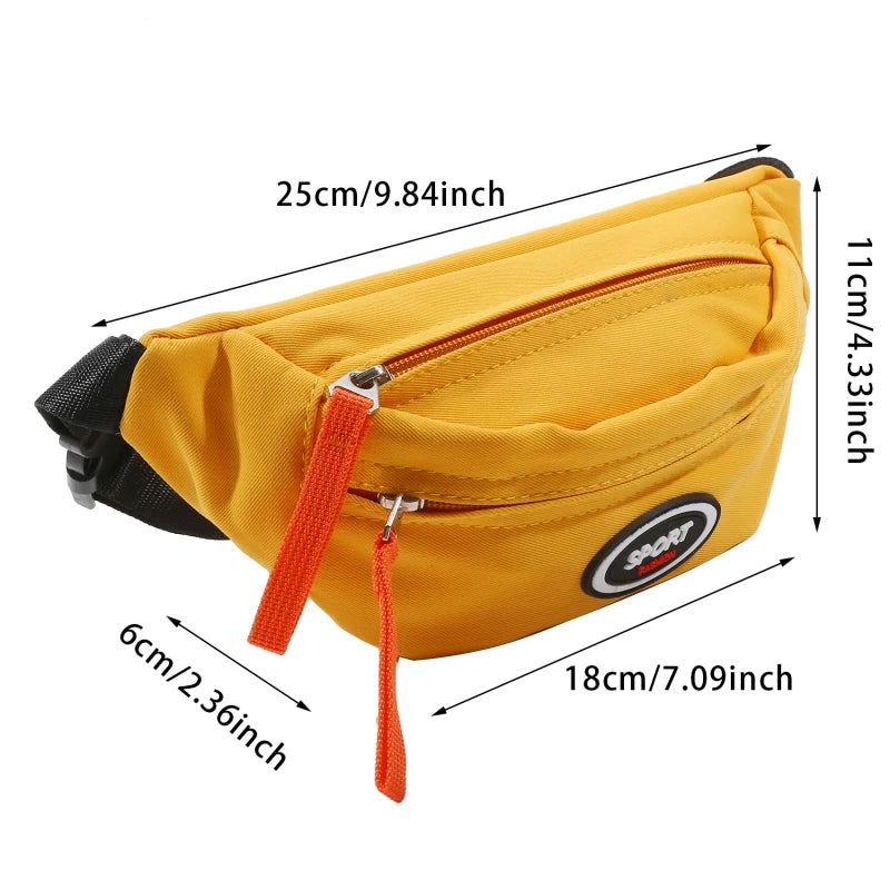 New Fashion Cute Children's Chest Bag One Shoulder Crossbody Fanny Pack Canvas Diagonal Bag Girl Boy Zipper Bag Coin Purse