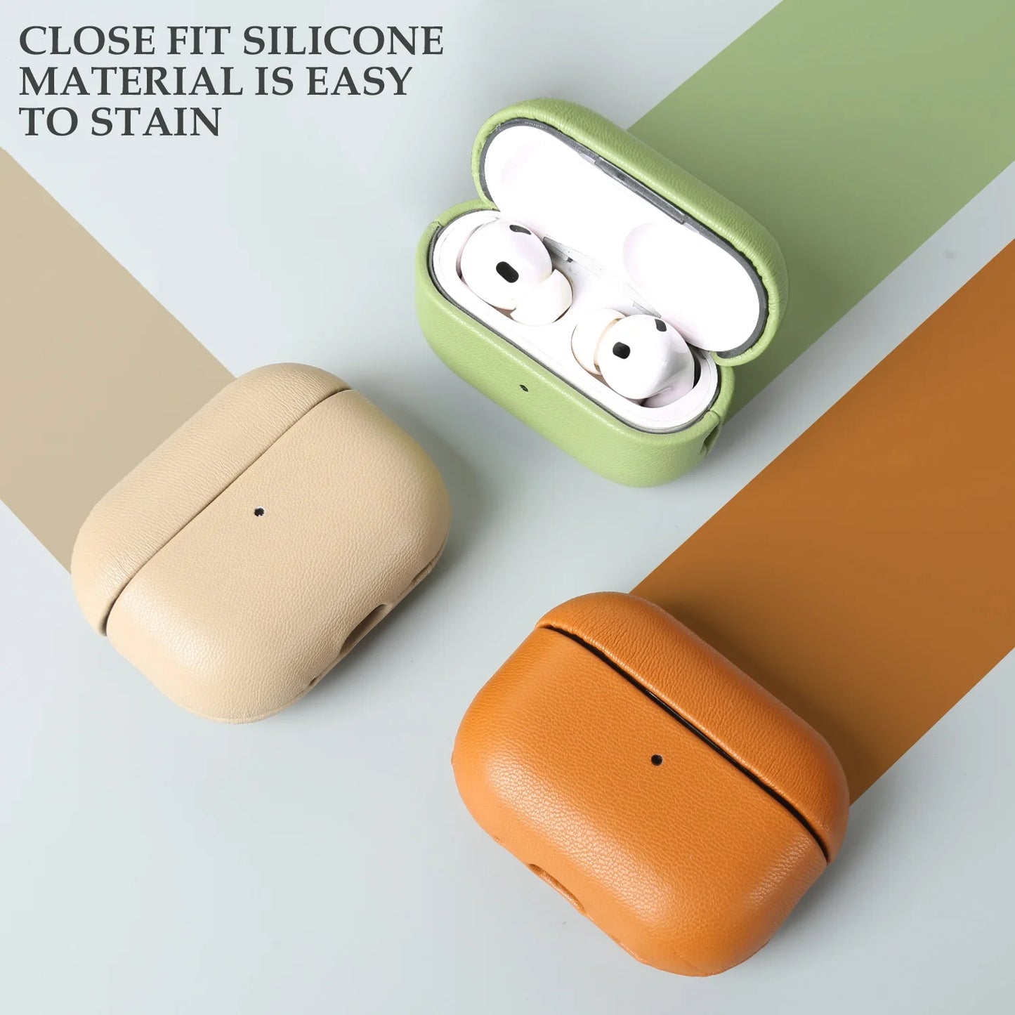 Eco-Friendly Bio Leather Case For Airpods Pro 2 Case airpods4 3 Wireless Bluetooth Headphone Earphone Box Protective Shell Cover