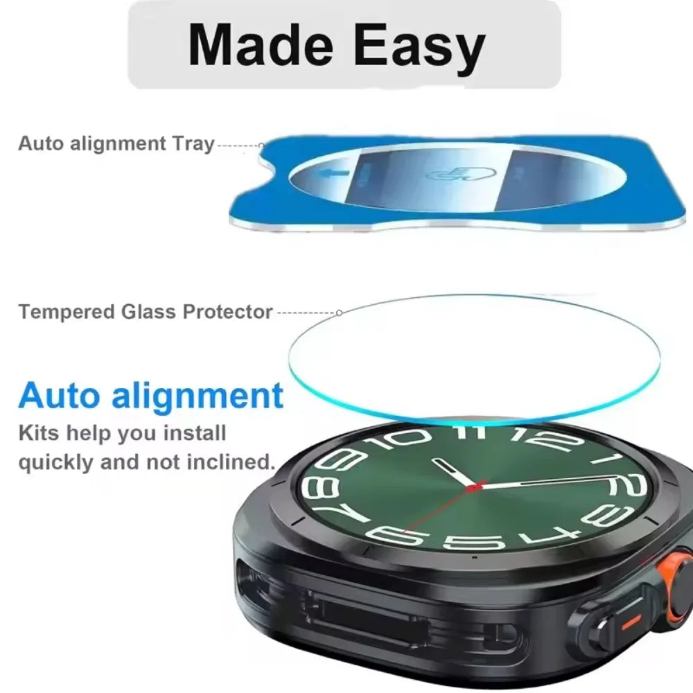 Quick Pasting Screen Film for Samsung Galaxy Watch Ultra 47mm Glass Protective Film Watch 8 7 6 5 4 40mm 44mm 8/6/4 Classic 46mm