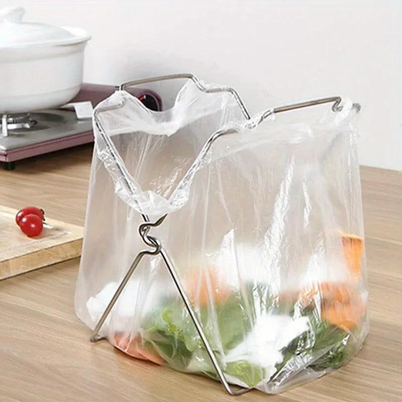 Desktop Trash Bag Holder,Small Garbage Bag Rack,Home Kitchen Countertop Folding Trash Bag Bracket Organizer Dishcloth Towel Rack