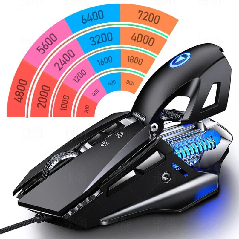 🖱️ G10 Pro RGB Gaming Mouse – Wired Mechanical, 200–7200 DPI, Macro Programmable 🖱️