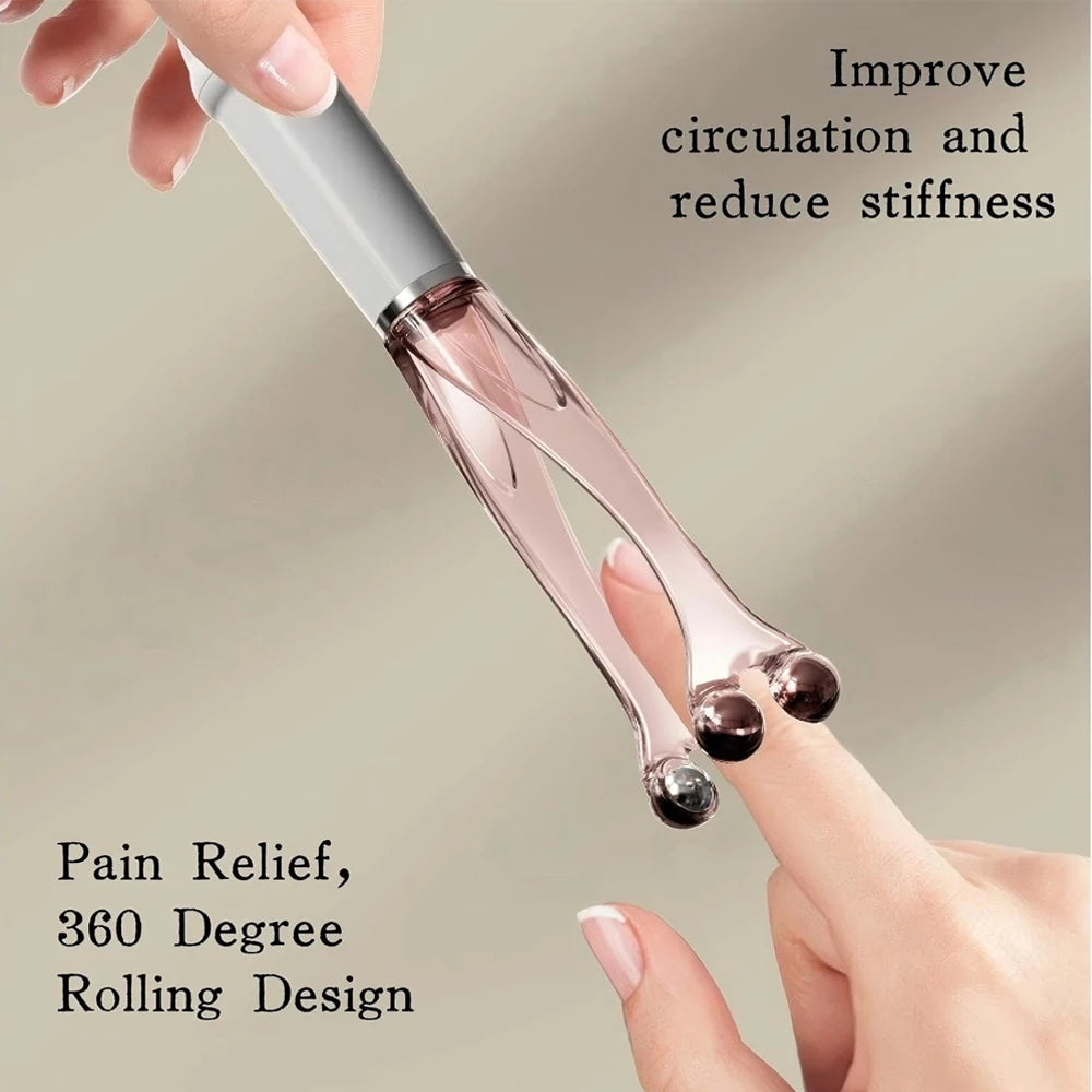 1/2PCS Finger Massager Roller with Stainless Steel Beads, Dual Head 360 Degree Rolling Design, 4 Sided Massager for Hand Relax