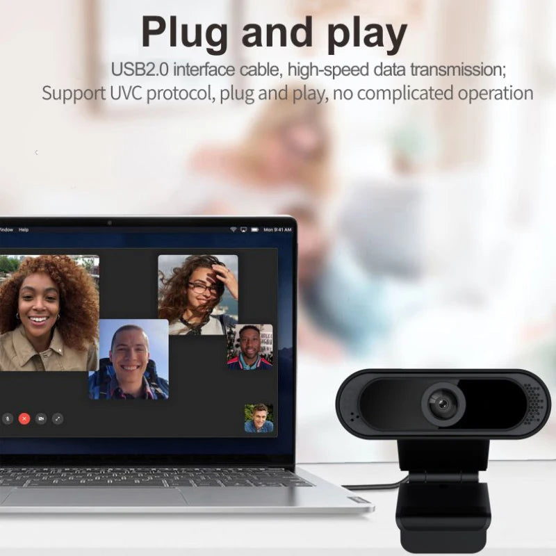 Full HD 4K Webcam Manual Focus Computer Camera with Microphone for Laptop PC USB Plug and Play Web Camera for Streaming Video