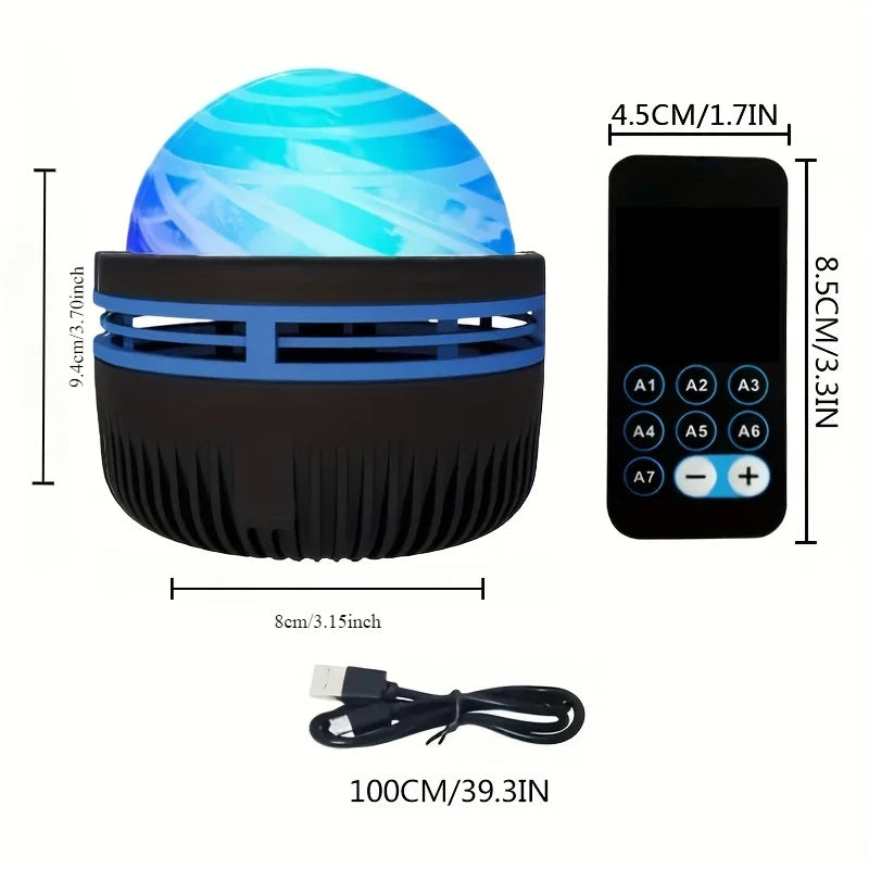 Aurora Borealis Starry Sky Projection Light, LED Projection Night Light with Remote Control, 7 Lighting Effects