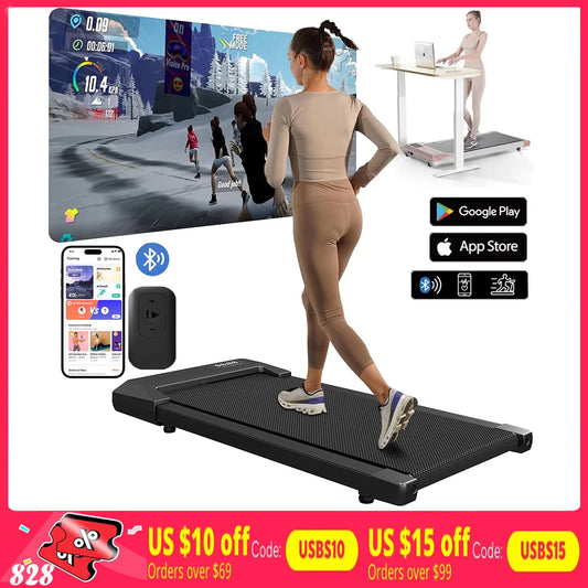 300lbs Treadmill for Home 2.5HP Treadmills Walking Pad LCD Digital Data Display 2in1 Walking Running Fitness Exercise Machine