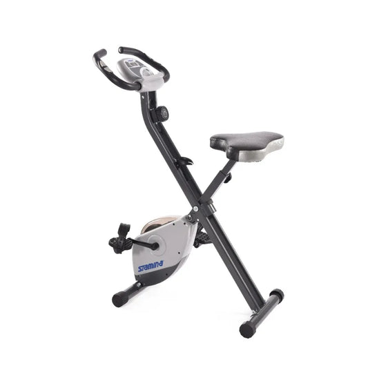 Cardio Folding Exercise Bike with Heart Rate Sensors and Extra Wide Padded Seat