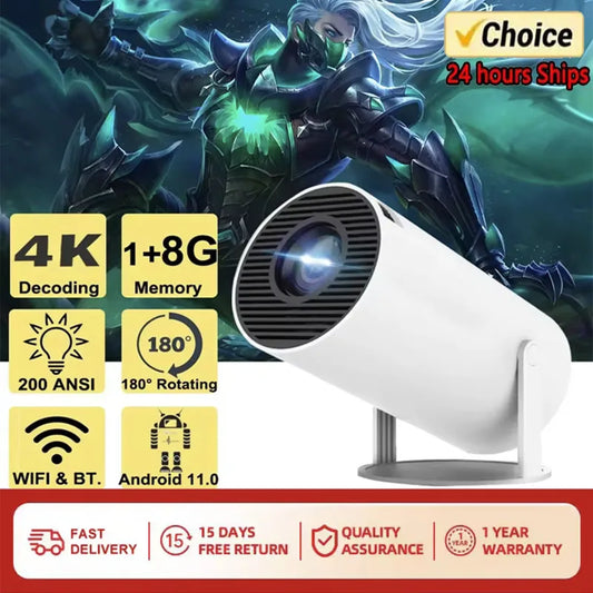 2025 Upgraded HY300PRO Mini Projector with WiFi& BT, Portable Projector 1080P/4K Support, Auto Keystone, Smart Android Proyector