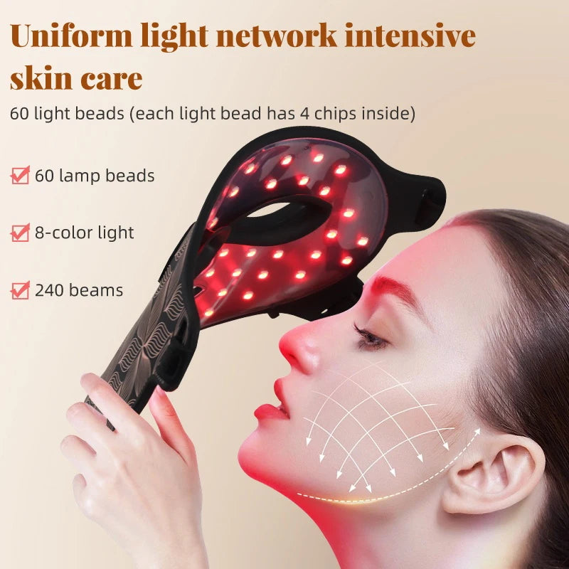 UBilli Rechargeable Led 8 Colors Red Light Therapy Silicone Face Mask Photon Rejuvenation Led Facial Mask for Skin Care Beauty