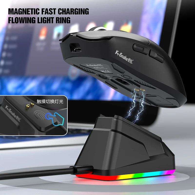 k-sanke x11 Bluetooth wireless mouse game three-mode e-sports laptop PAW311 desktop computer lightweight magnetic charging