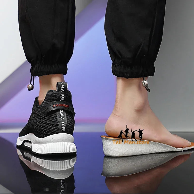 2024 Plus Size 37-46 Sneakers Men Height Increase Insoles 6cm Elevator Shoes Taller Heel Lift Zapatillas Men's Casual Shoes