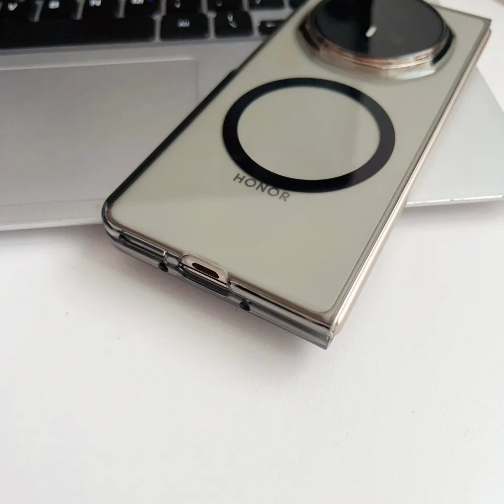 For Huawei Honor Magic V5 Magsafe Phone Case Hard PC Transparent UltraSlim Magnetic Wireless Charging Shockproof Protector Cover