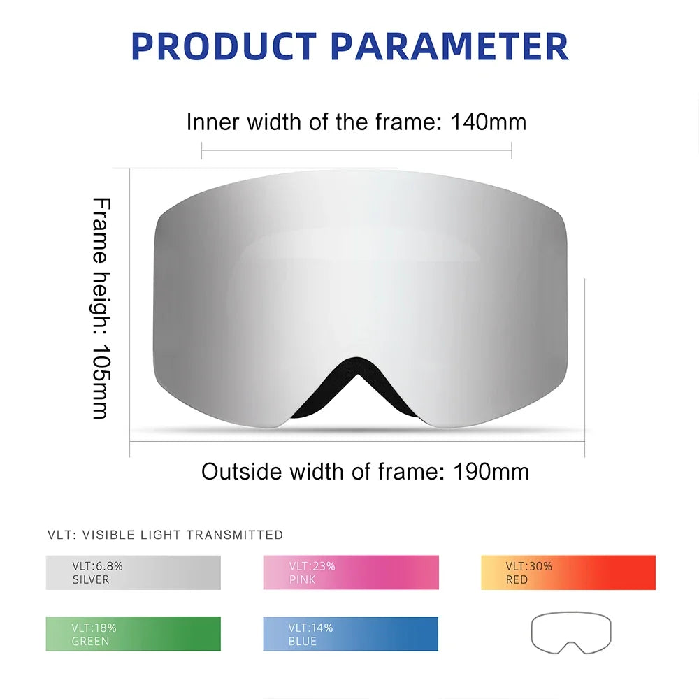 KINGSEVEN Ourdoor Sports Teen Men Women Ski Goggles-Anti-fog UV400 Snowboard Skiing Goggles Winter Windproof Protective Glasses