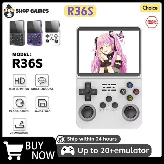 🎮 R36S Retro Pocket Console – 3.5" IPS Screen, Linux, 64GB Games, Multiple Colors 🎮
