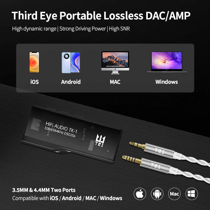 TRI TK1 Third Eye Dongle DAC AMP TypeC USB Audio HiFi Decoder Headphone Amplifier Dual CS43131for Android iOS Win10 Sound Card