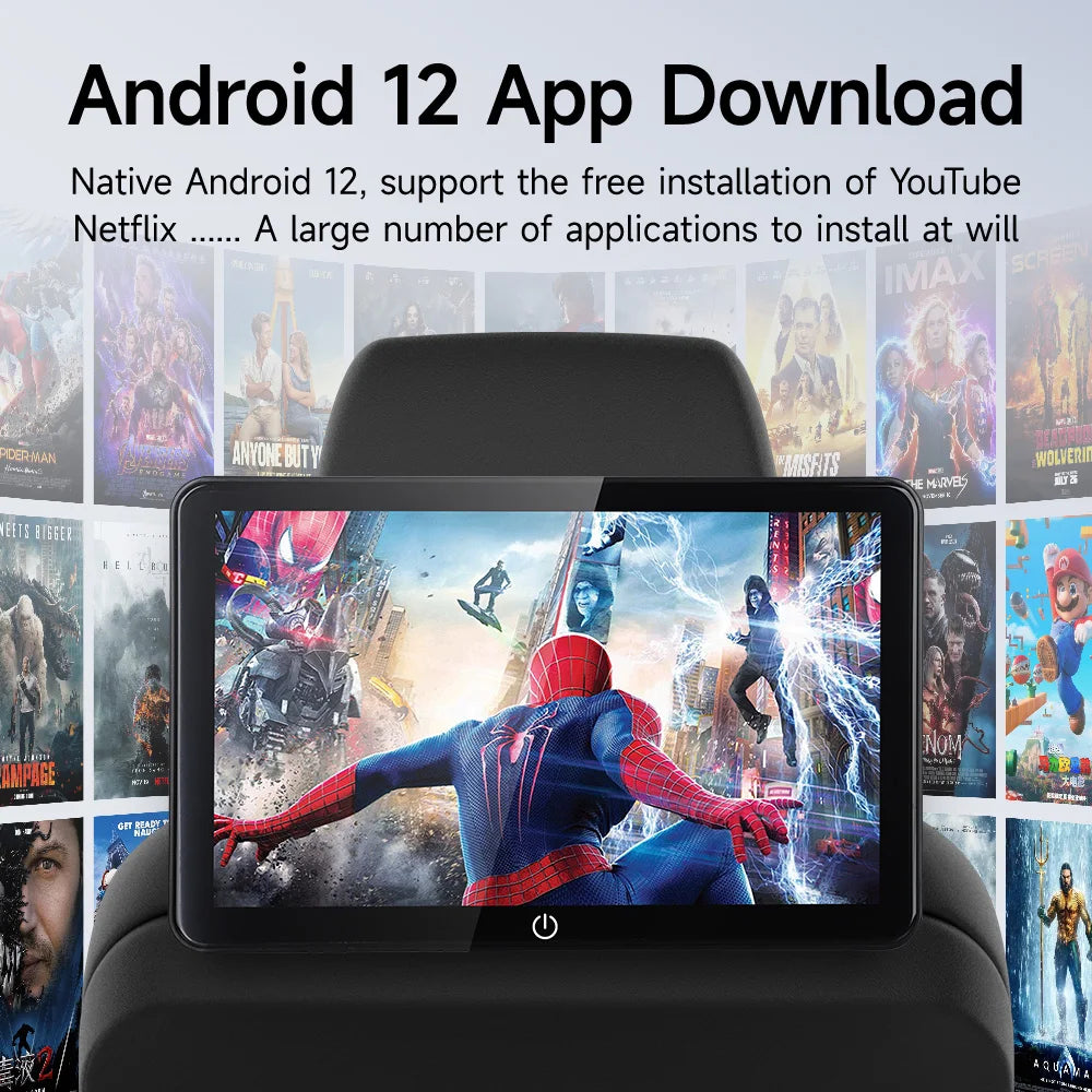 JIUYIN 11.6 Inch Android 12 Tablet Screen For Car Rear Seat Headrest Monitor Display IPS Player Video Music Bluetooth HDMI USB