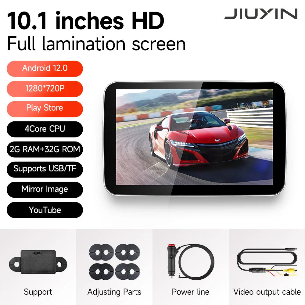 JIUYIN 11.6 Inch Android 12 Tablet Screen For Car Rear Seat Headrest Monitor Display IPS Player Video Music Bluetooth HDMI USB