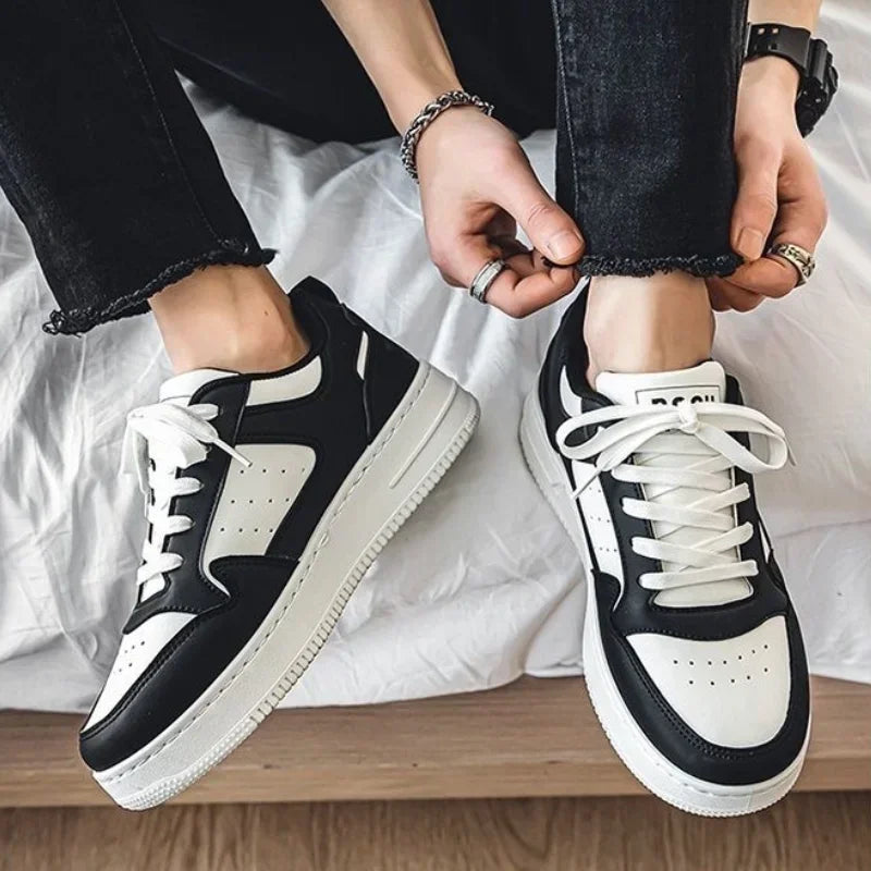 New Men's Sneakers Platform Casual Shoes Lace-up Mens Vulcanized Shoes Breathable Outdoor Running Shoes Fashion Tenis Masculino