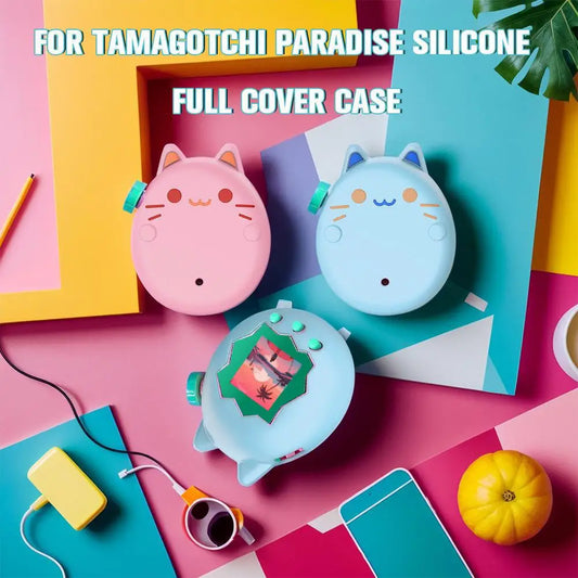 For Tamagotchi Paradise Silicone Case Full-Body Shockproof Cover for Electronic Pet Game, Cute Cartoon Protective Skin