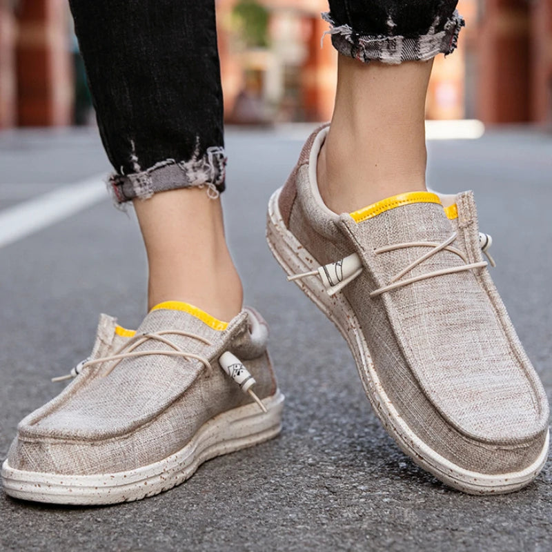 Men Canvas Shoes Lightweight Loafers Breathable Men Casual Shoes Male Vulcanized Shoe Driving Shoes Plus Size 48 Slip on Flats