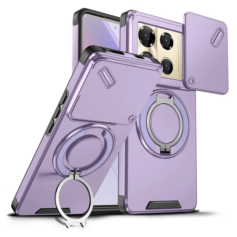 For Infinix Note 40 50 Pro Plus 4G 5G Magnetic Case ELVEV Anti-drop Heavy Duty Rugged Hard PC Ring Stand Phone Cover