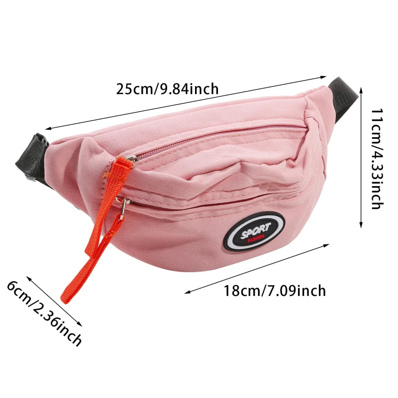 New Fashion Cute Children's Chest Bag One Shoulder Crossbody Fanny Pack Canvas Diagonal Bag Girl Boy Zipper Bag Coin Purse