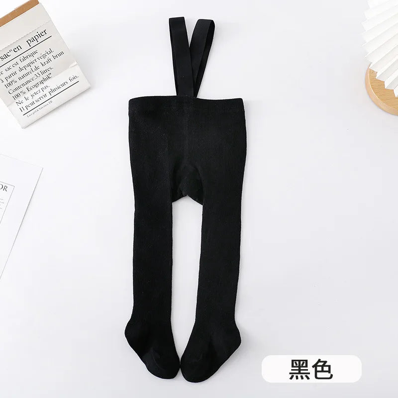 Baby Girl Boy Stocking 0-5years Infant Toddler Knit Tights Newborn Suspender Tights Pantyhose Solid High Waist Overall Legging