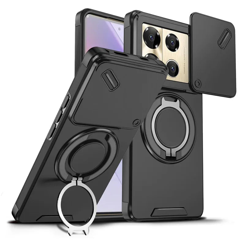 For Infinix Note 40 50 Pro Plus 4G 5G Magnetic Case ELVEV Anti-drop Heavy Duty Rugged Hard PC Ring Stand Phone Cover