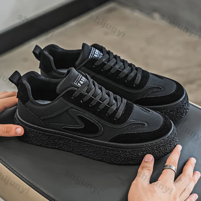 Men's Platform Sneakers Spring Autumn Fashion Lace Up Comfortable Casual Shoes Height Increase Thicken Outdoor Vulcanized Shoes