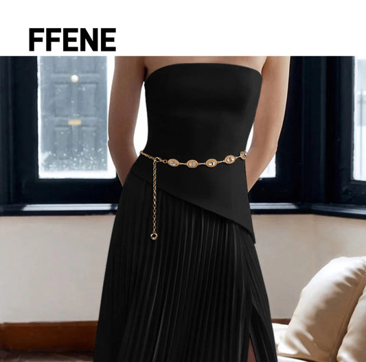 Hot-selling luxury style retro metal mesh waist chain for women, high-end chain, fashionable and versatile belt for women