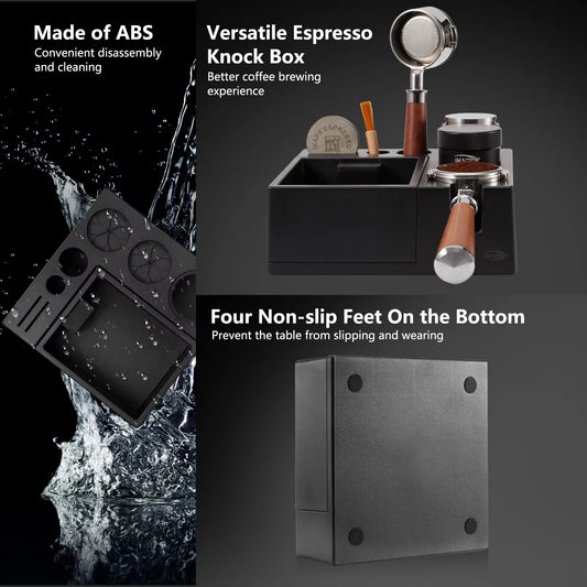 IKAPE V2 Espresso Knock Box Organizer Box for Coffee Beans And Accessories Professional coffee tools for home baristas